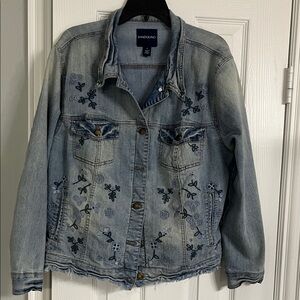 Bandolino Embroidered Light Blue Jean Jacket